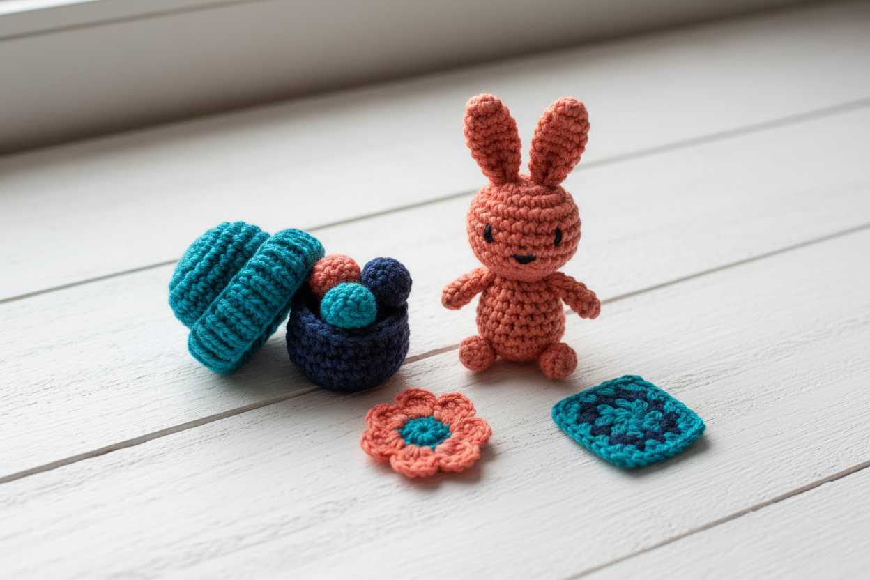 Pack 3 x Barbante M 125g / 100m - Orange, Dark Grey and Denim Blue