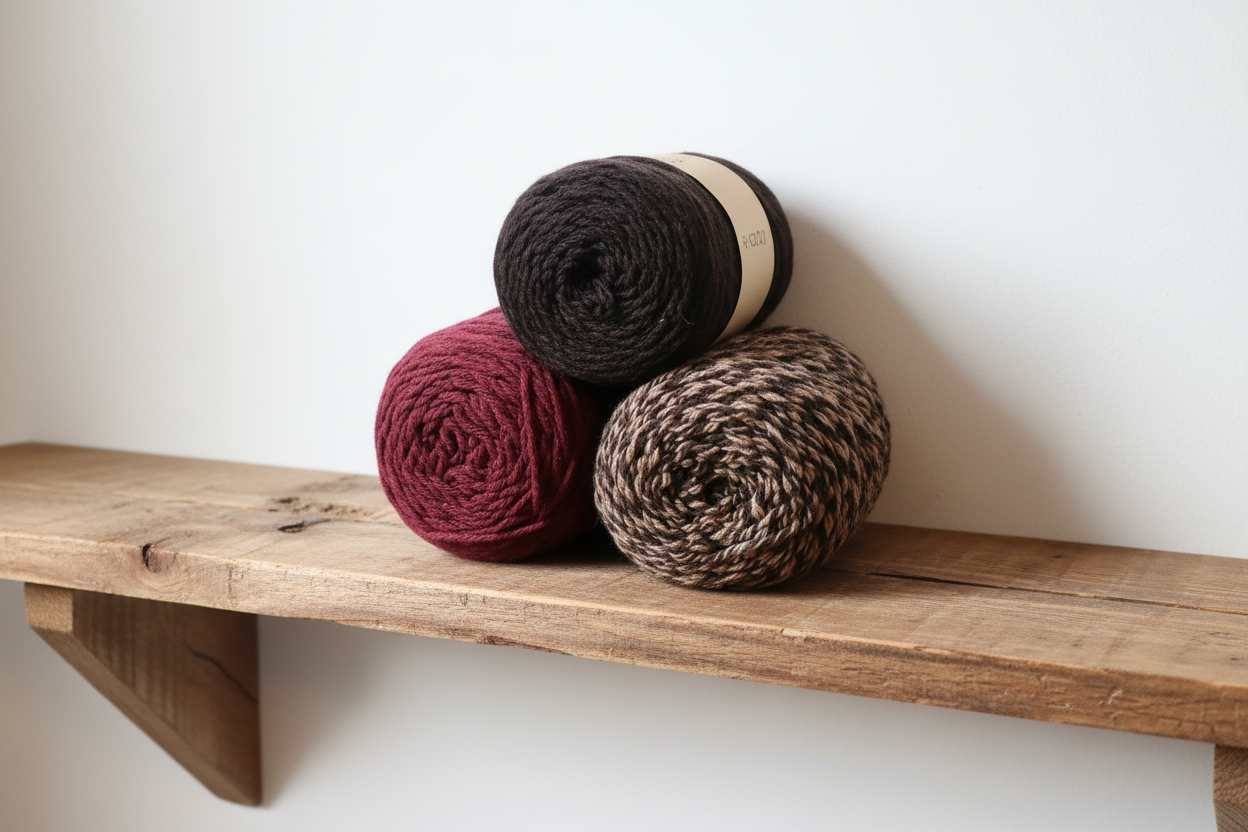 Pack 3 x Barbante M 125g / 100m - Chocolate Brown, Bordeaux and Brown Stripes