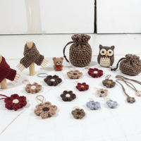 Lot de 3 x Fil Barbante M 125g / 100m - Marron Chocolat, Bordeaux et Rayures Marron