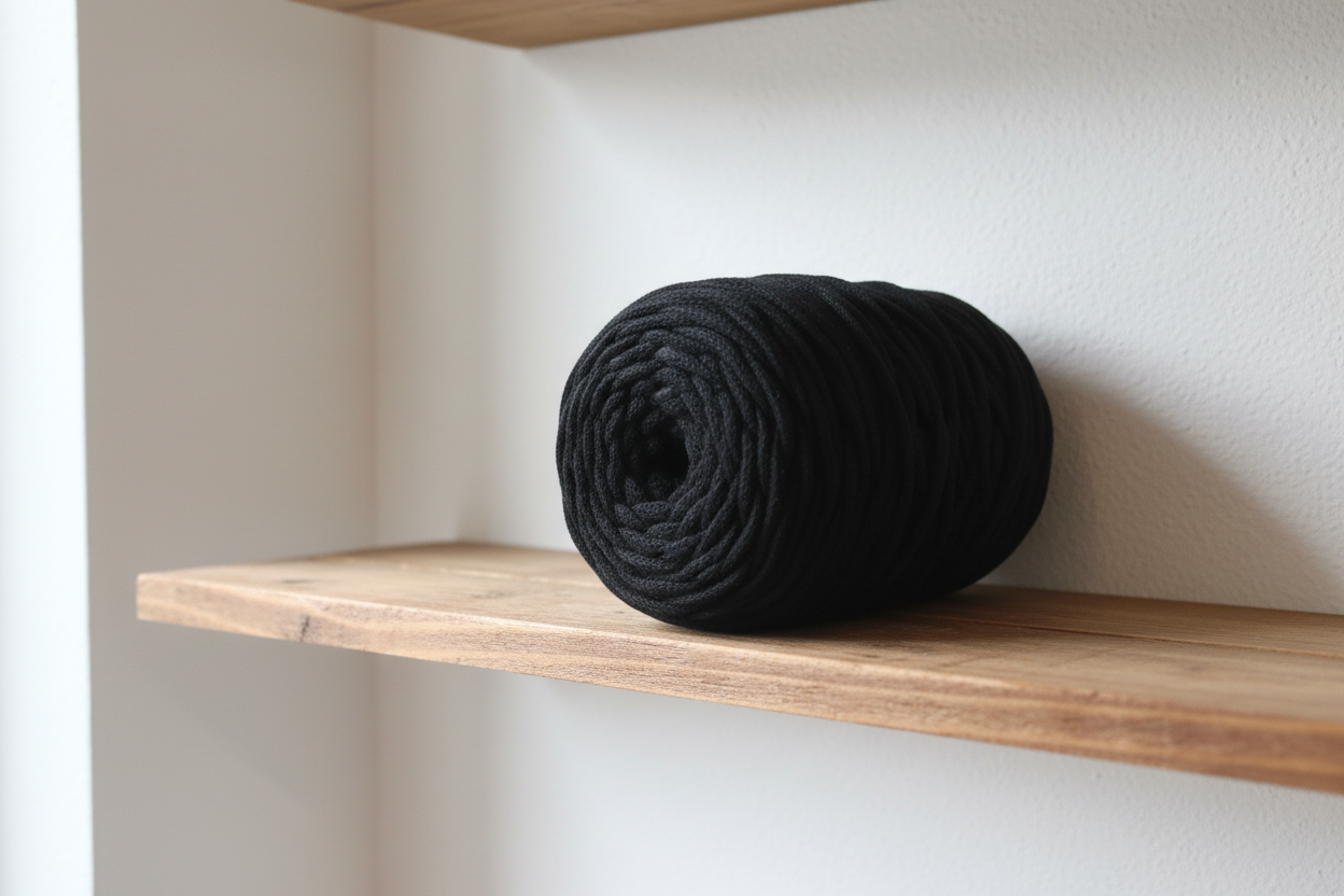 600g Black Cotton Cord - Cotton Air - Light and Fluffy