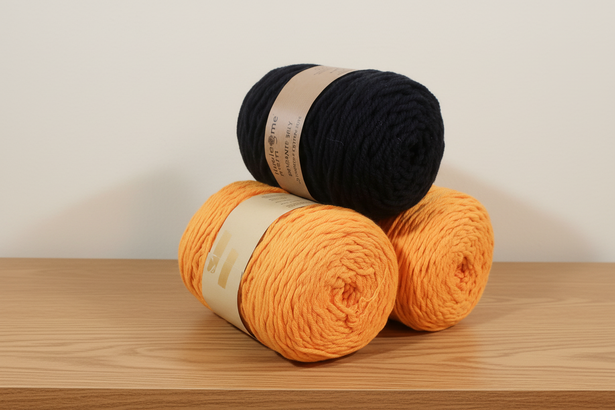 1.50Kg Barbante 3PLY Black + XL Amber Yellow