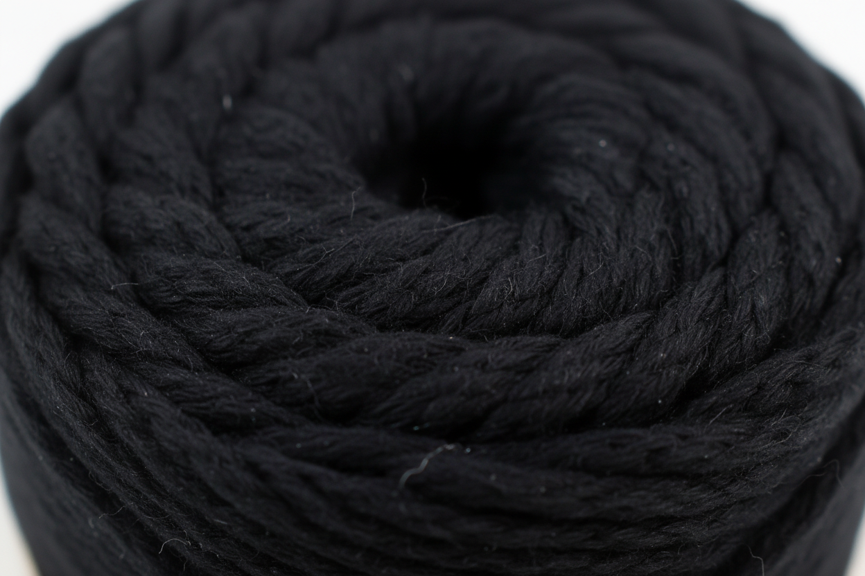 400g Cotton Cord Black - Cotton Air - 5mm