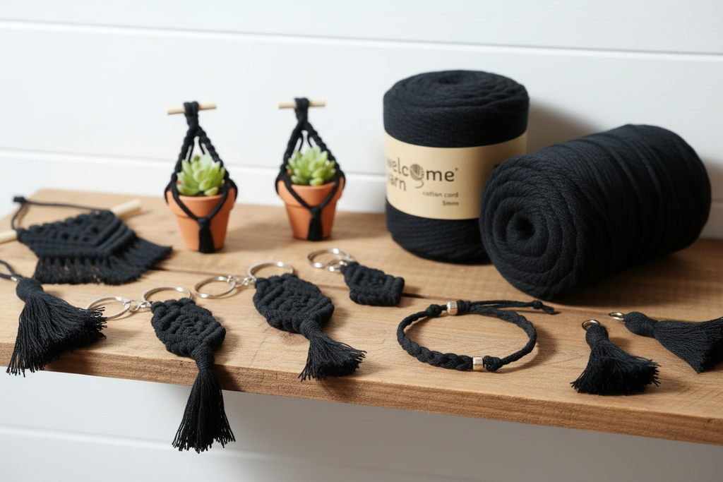 400g Cotton Cord Black - Cotton Air - 5mm