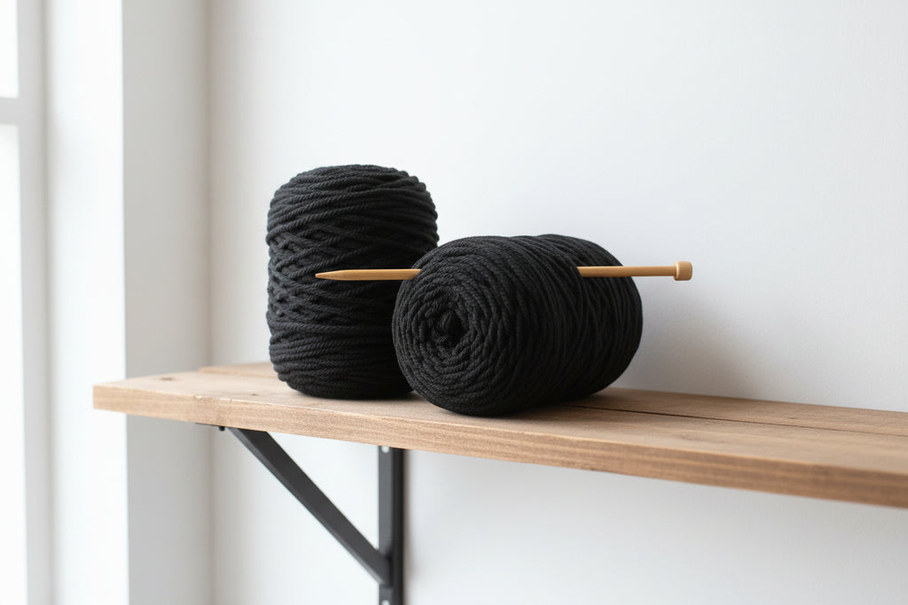1Kg 3PLY Cotton Yarn Black - Cotton Air - 3mm