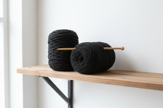1Kg Fio de Algodão 3PLY Preto - Cotton Air - 3mm