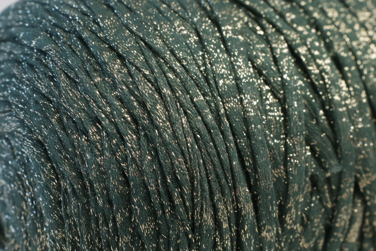 Forest Green and Gold Sparkle Handcraft Ribbon - 300m Bulk Bobbin