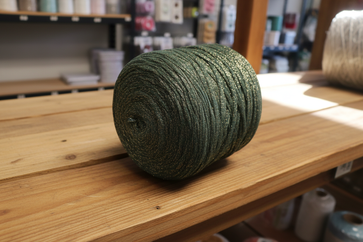 Forest Green and Gold Sparkle Handcraft Ribbon - 300m Bulk Bobbin