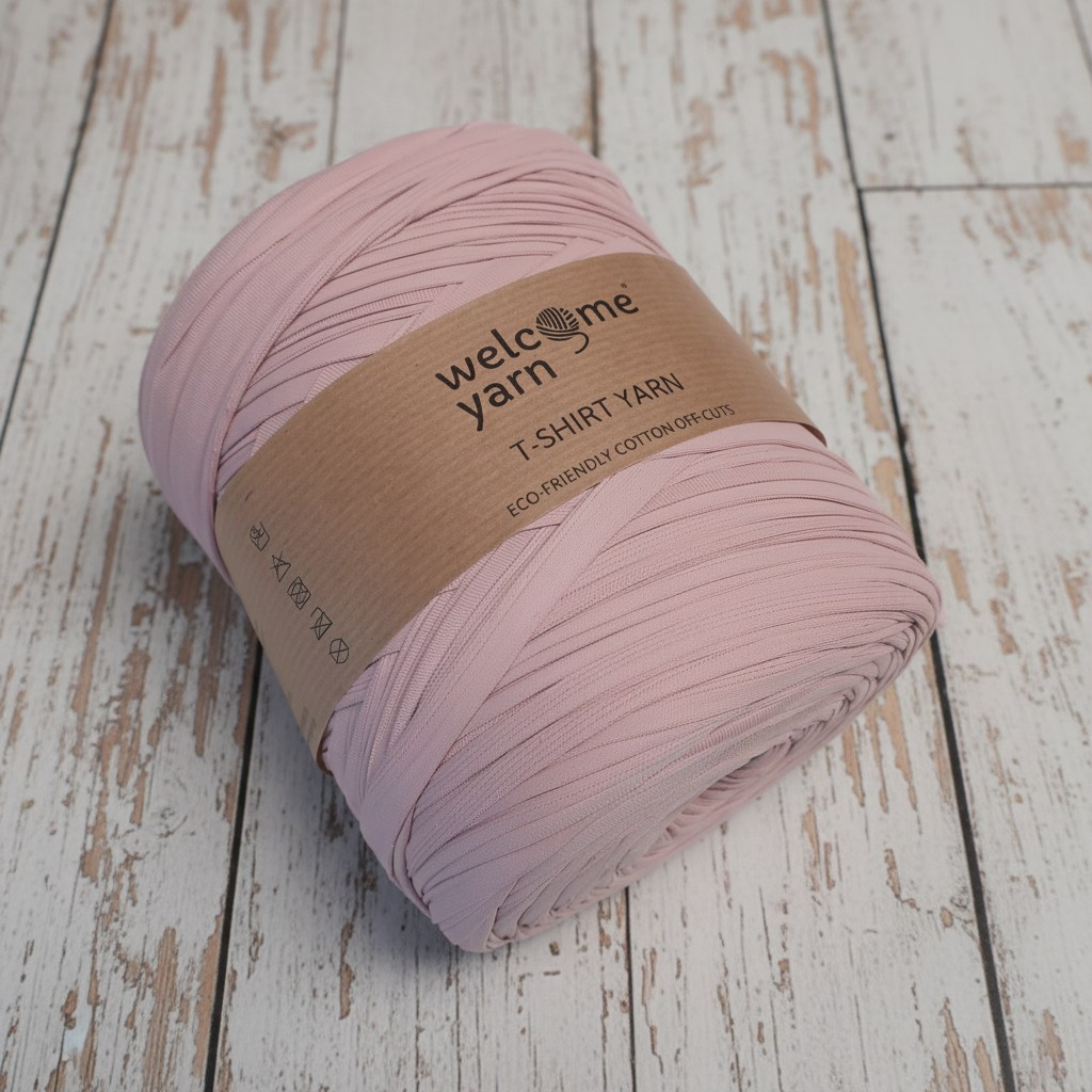 Rolo de Trapilho Fio de Malha Resídual - Rosa Claro - Licra Muita Elasticidade