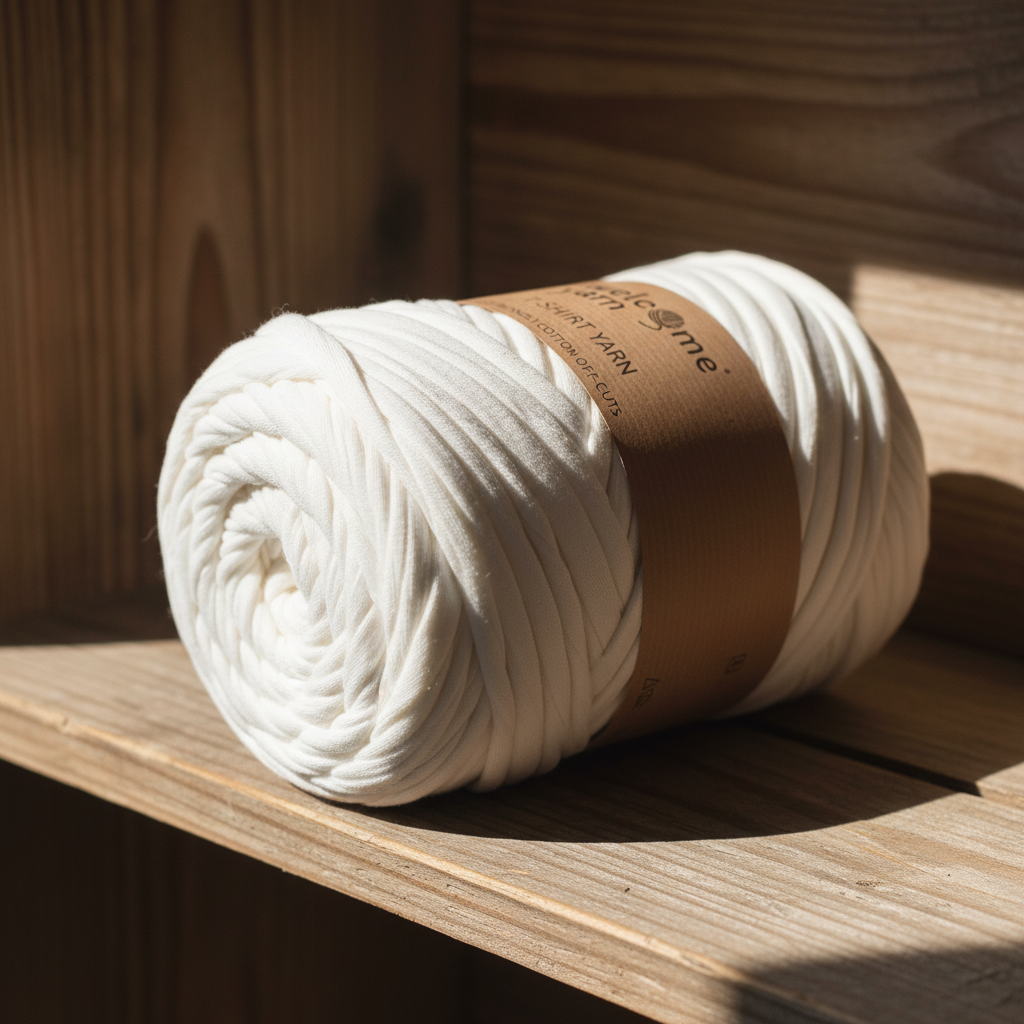 Rolo de Trapilho Fio de Malha Resídual - Natural Crú - Algodão Pouca Elasticidade