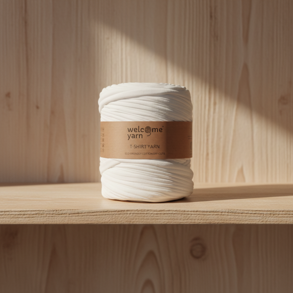 Rolo de Trapilho Fio de Malha Resídual - Branco - Algodão com Elasticidade