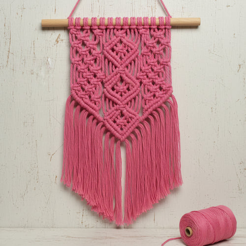 1Kg Fio de Algodão Rústico Rosa Verão 4mm/200m