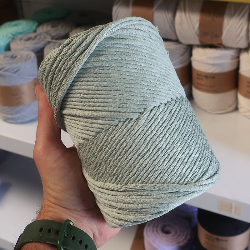 Rustic Macramé Cotton Pastel Green