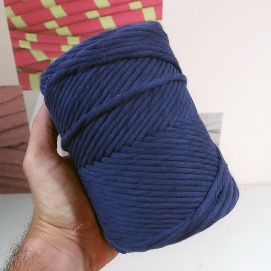 Rustic Macramé Cotton Denim Blue