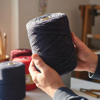 Rustic Macramé Cotton Mottled Dark Blue