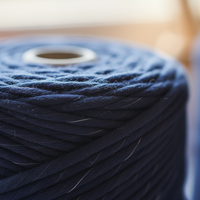 Rustic Macramé Cotton Mottled Dark Blue
