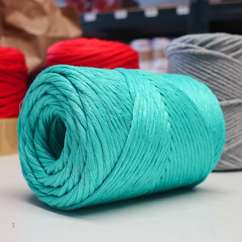 Macramé rustique en coton vert émeraude