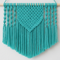 Macramé rustique en coton vert émeraude