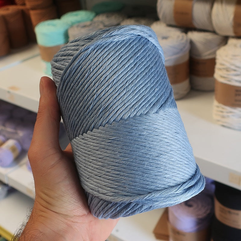 Rustic Macramé Cotton Light Blue