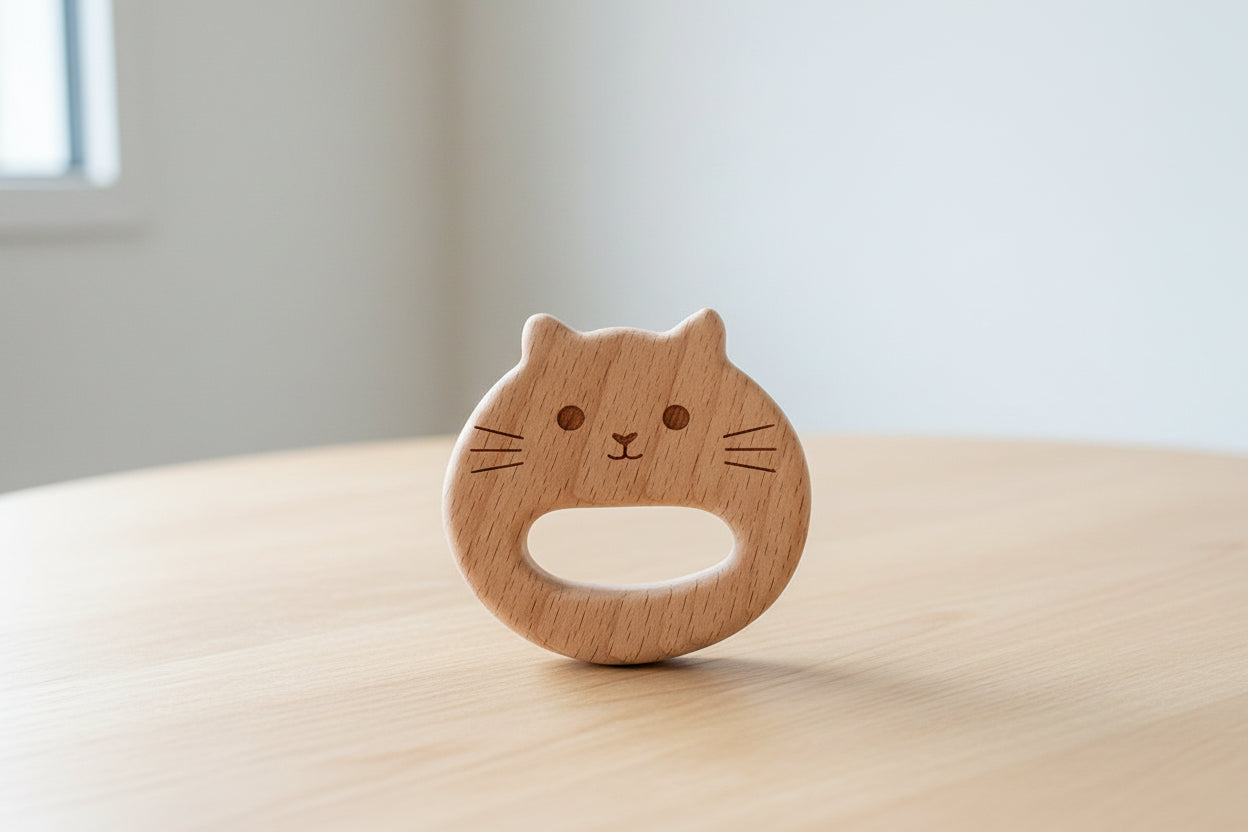 Anneau de dentition en bois pour bébé, pour les travaux manuels