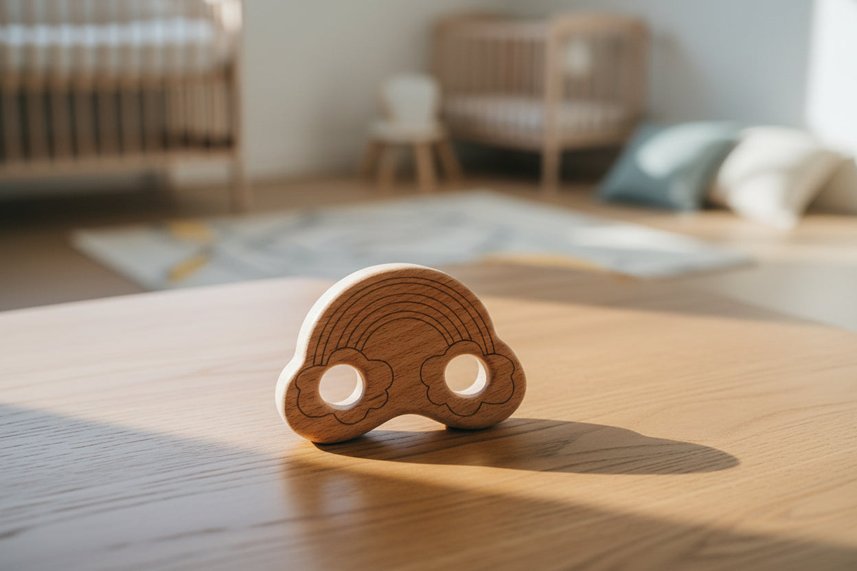 Anneau de dentition en bois pour bébé, pour les travaux manuels