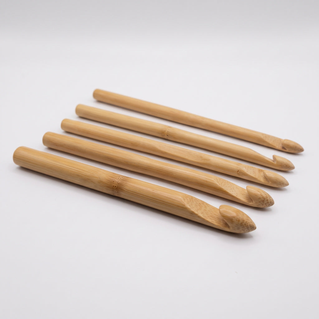 Agulha de Croché em Bambu Natural – Vários Tamanhos