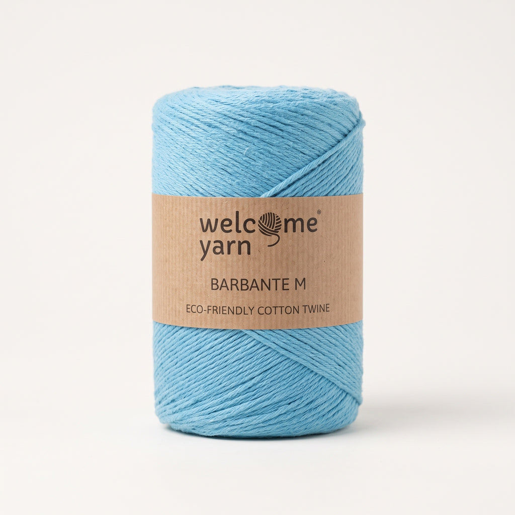 Fio Barbante M Welcome Yarn 300g – Fio de Algodão Reciclado 1.5mm (Azul Turquesa)