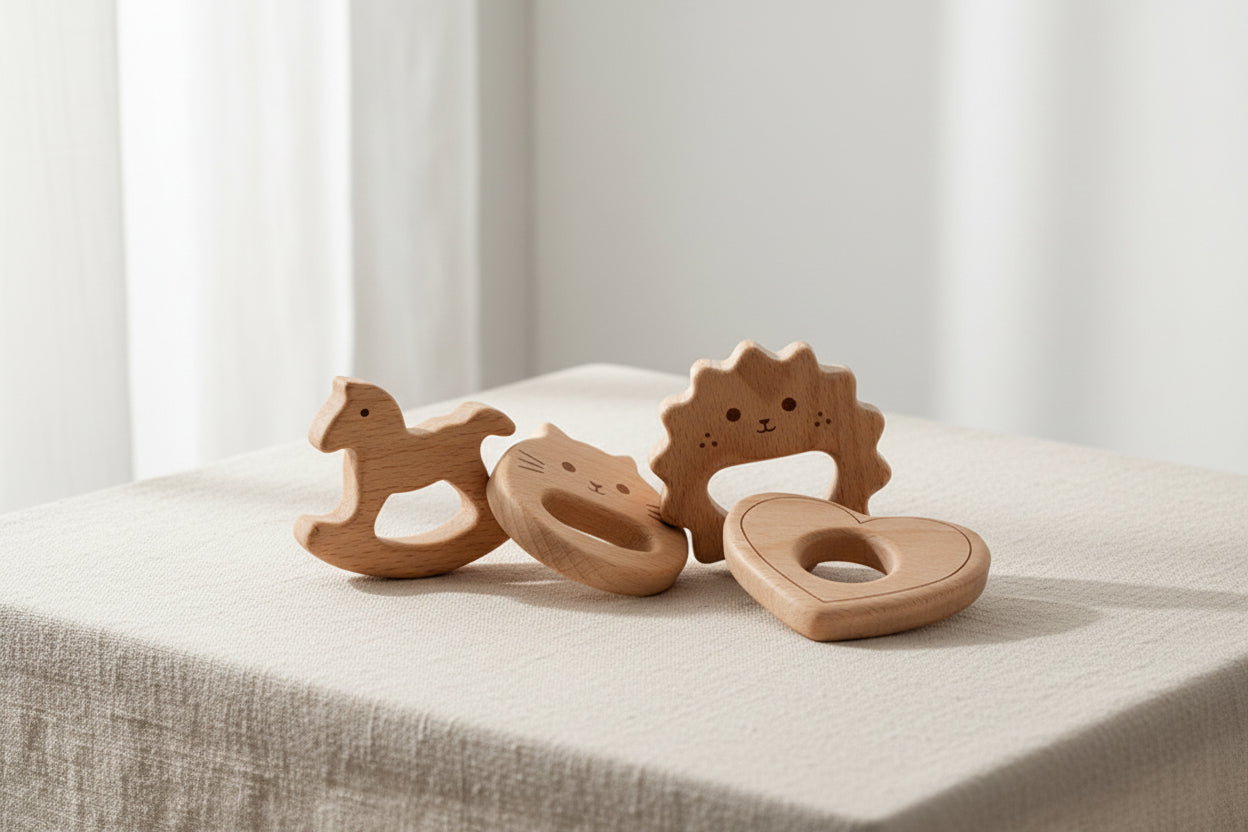 Anneau de dentition en bois pour bébé, pour les travaux manuels