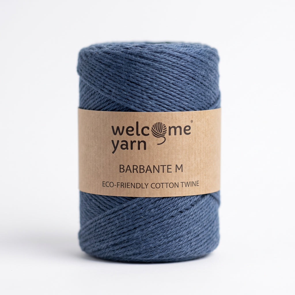 Fio Barbante M WelcomeYarn Azul Ganga – Algodão Reciclado para Croché (300g / 250m)