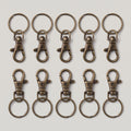 Pack 10 Mosquetões / Fechos para Chaveiro Bronze Antigo (6cm) – Artesanato / DIY