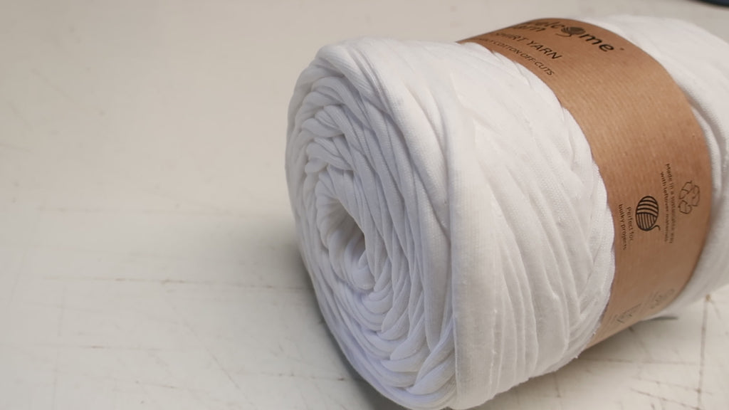 Rolo de Trapilho Fio de Malha Resídual - Branco - Algodão Pouca Elasticidade