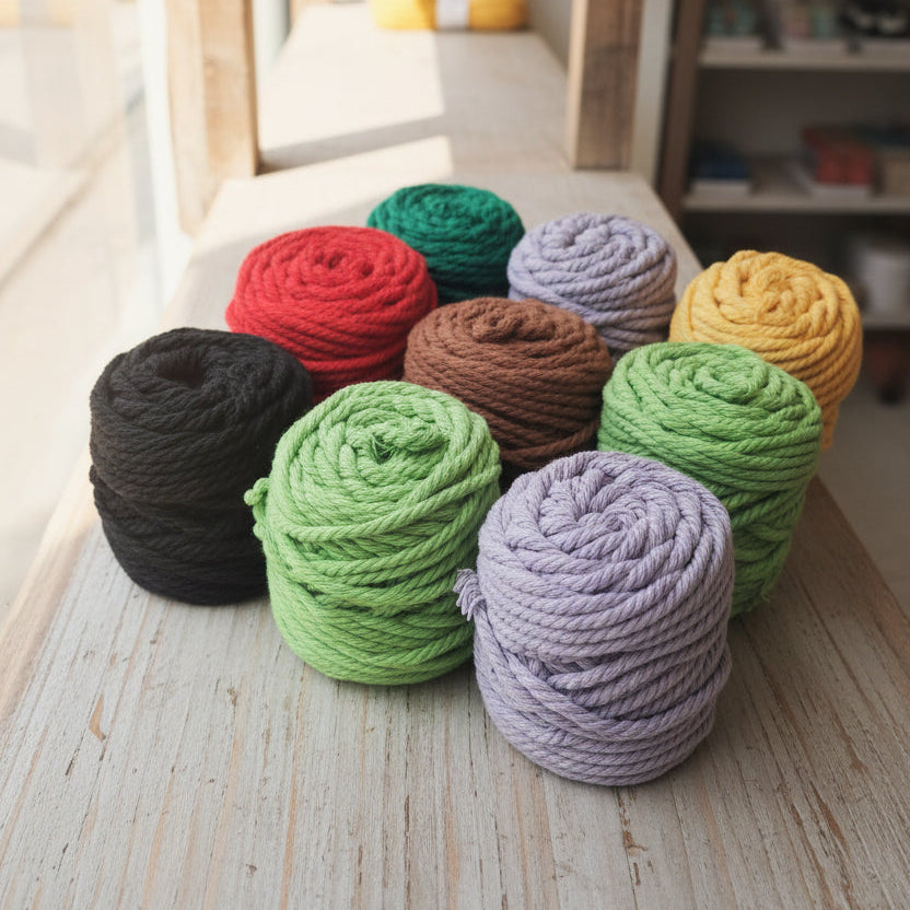 1Kg de Fio de Algodão 3PLY para Macramé - Cores Diversas D130