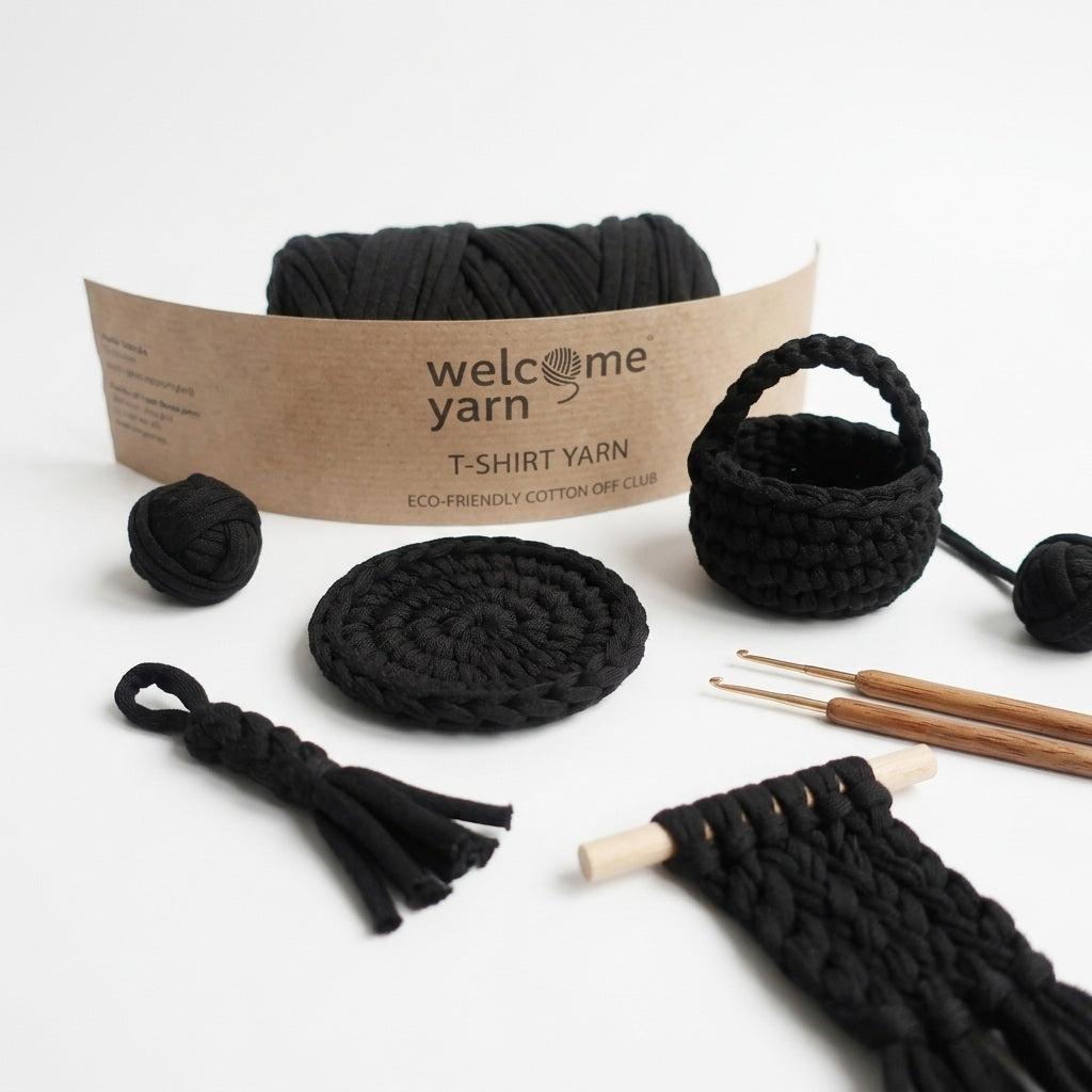 Rolo de Trapilho Fio de Malha Resídual - Preto - Muito Elástico