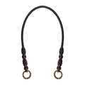 Brown Vegan Leather Brown Beads Handles 70cm - 2nd Quality