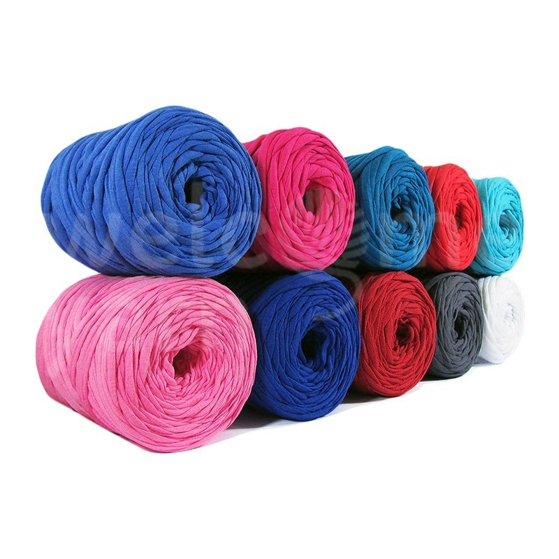 Mini T-shirt Yarn Bobbins Pack 10x - Sorted Solid Colours