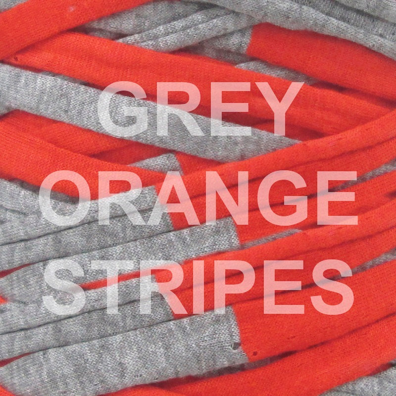 T-shirt Yarn Grey Orange Stripes
