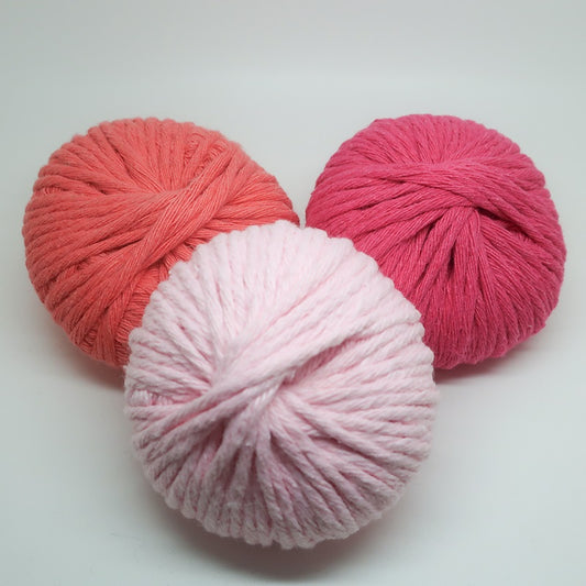 Barbante Mini Ball Pack3x Pink Fuchsia Coral