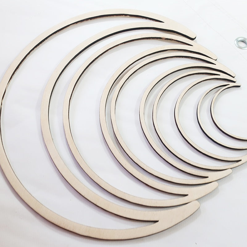 Macramé Wooden Moon Shape