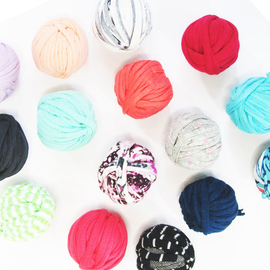 T-shirt Yarn Mini Balls Pack12x Mixed Colours